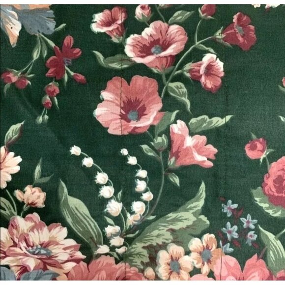 Vintage Croscill Granada Curtain Valance 18" x 90" Green Pink Roses Floral - Picture 11 of 11